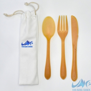 Bộ Dao Muỗng Nĩa Làm Bằng Chất Liệu Rice Resin title=